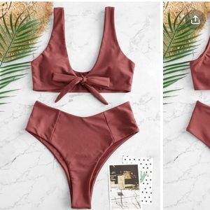 Bowknot High Waisted Bikini Set